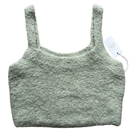 Abercrombie & Fitch Lounge Collection Sage Green Knit Boucle Tank NWT Medium - Picture 2 of 7